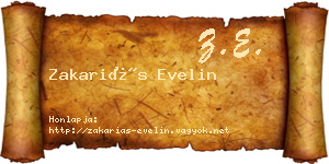 Zakariás Evelin névjegykártya