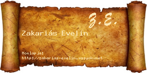 Zakariás Evelin névjegykártya